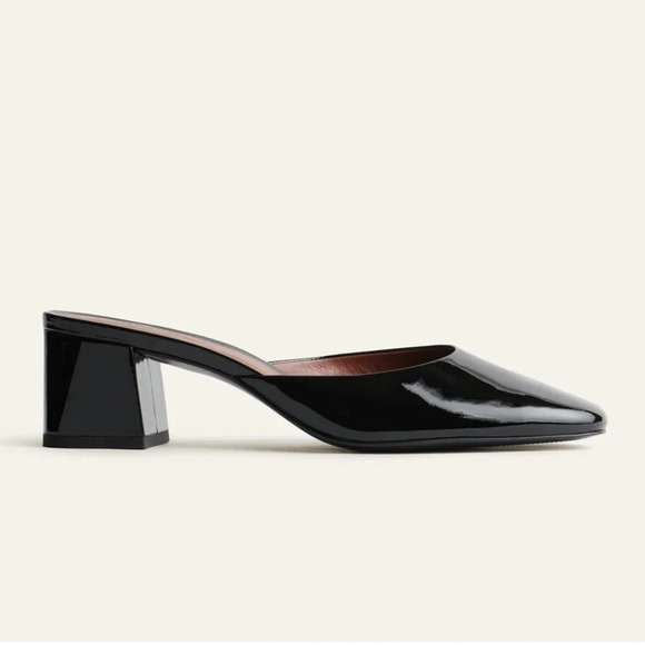 REFORMATION Marina Block Heel Mule Black Patent Leather  NEW Sold Out Online - Picture 4 of 14
